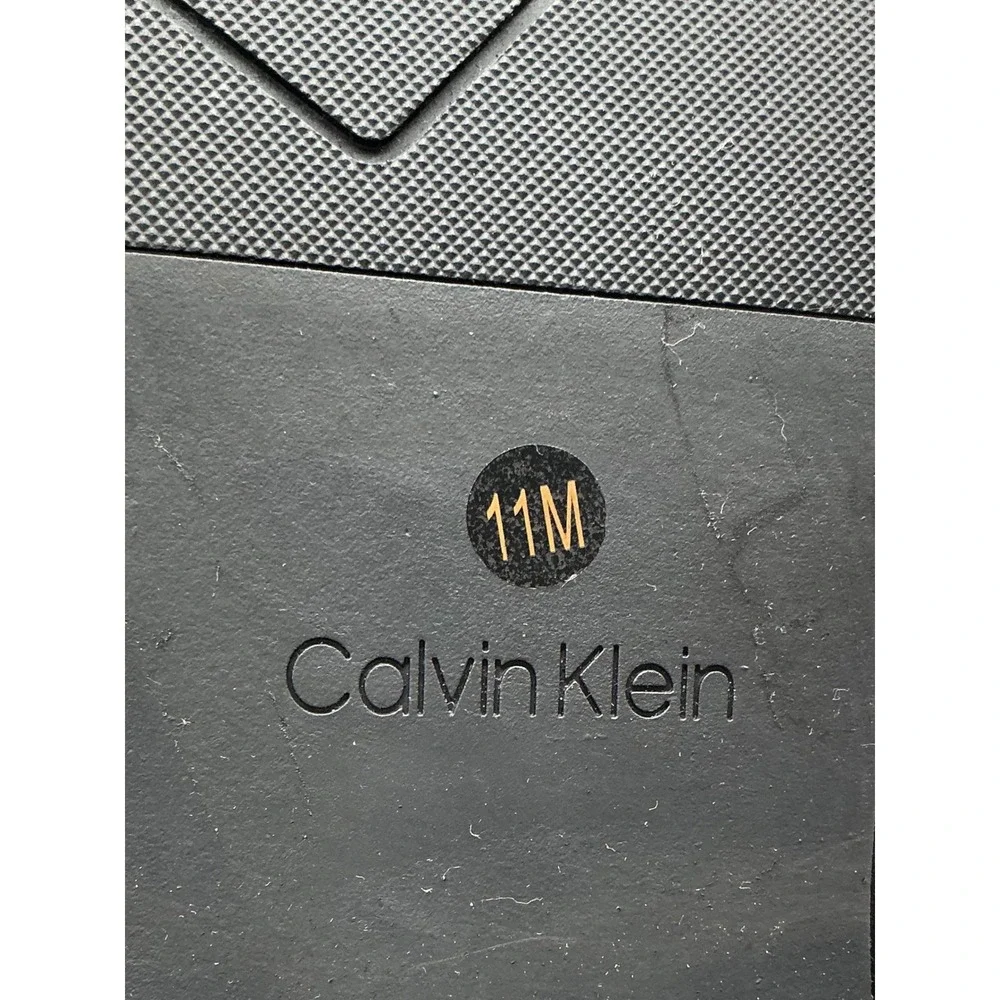 Calvin Klein Mens Brodie Black Leather Derby Dress Shoes 11M Oxfords Formal